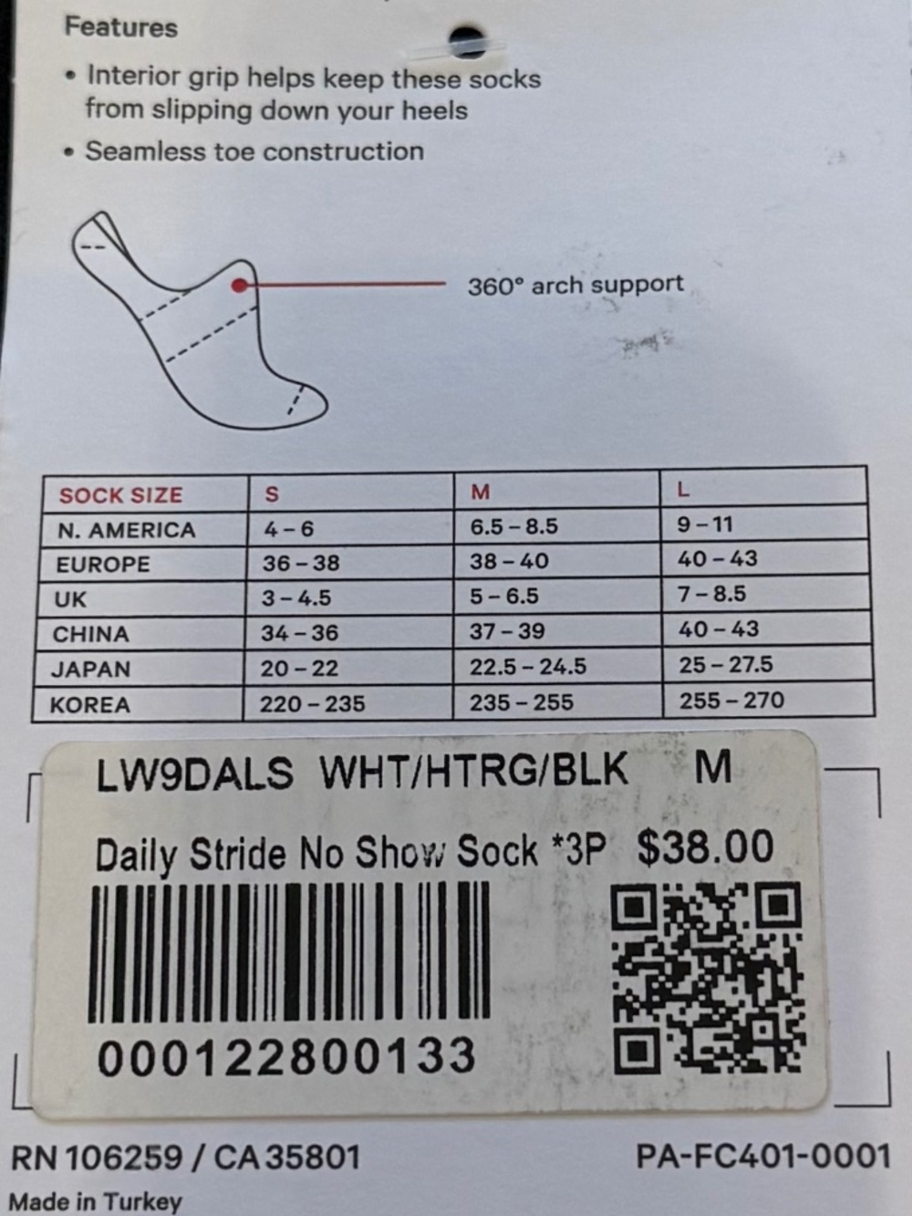 Brand New Lululemon 3 Pack "Daily Stride No Show Sock" Size Medium - Picture 4 of 4